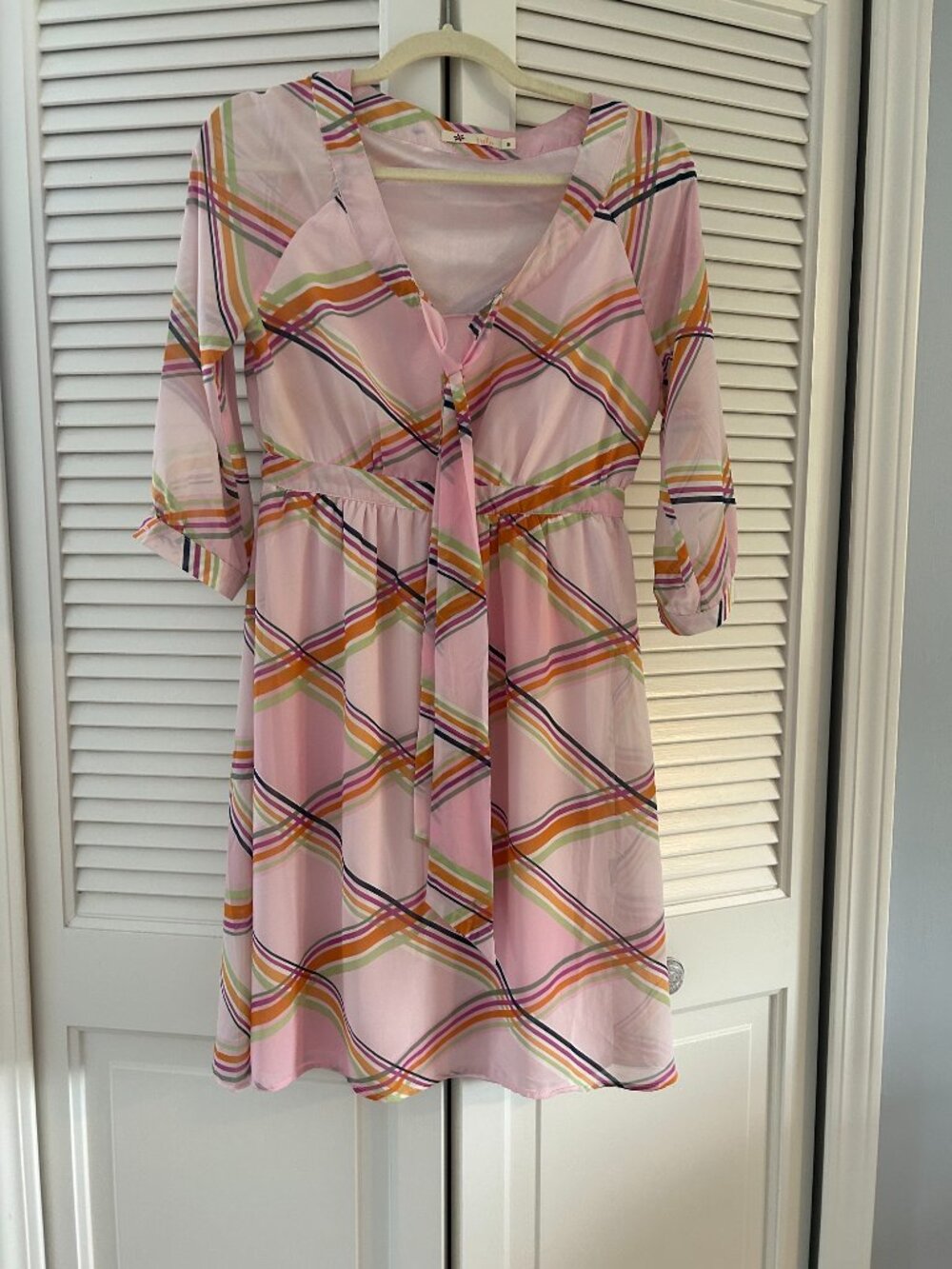 Anthropologie Pink Plaid Dress S